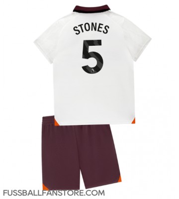 Manchester City John Stones #5 Replik Auswärtstrikot Kinder 2023-24 Kurzarm (+ Kurze Hosen)